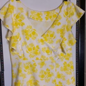 Ann Taylor Yellow Floral Blouse